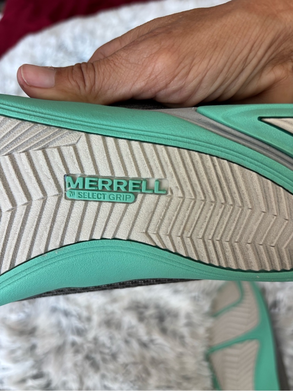 Women’s Merrell Select Grip flats- Mint Green and Light Gray Sz 8